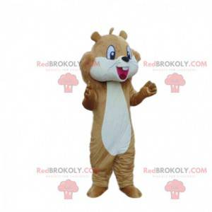 Mascotte d'écureuil marron et blanc, costume de la forêt -