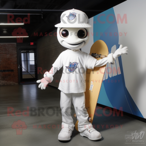 White Skateboard mascotte...