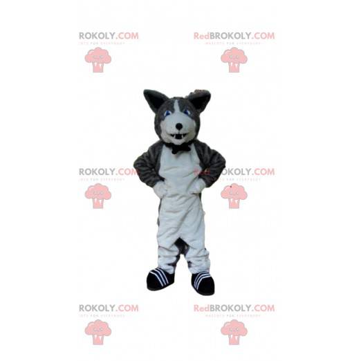 Szaro-biały pies maskotka, kostium hodowlany - Redbrokoly.com
