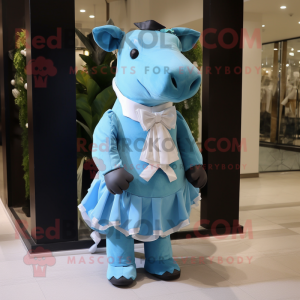 Sky Blue Tapir maskot...