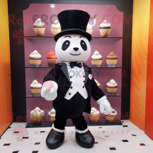 nan Cupcake mascot costume character dressed with a Tuxedo and Handbags