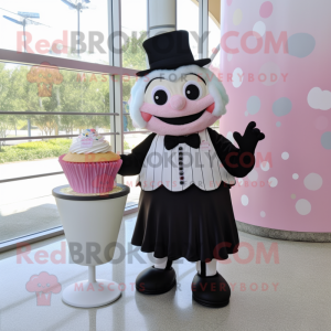 nan Cupcake mascot costume character dressed with a Tuxedo and Handbags