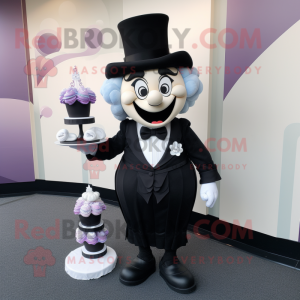 nan Cupcake mascot costume character dressed with a Tuxedo and Handbags