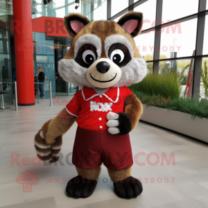 Red Raccoon maskot drakt...