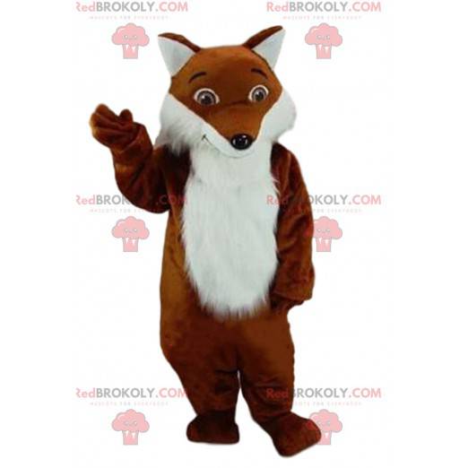 Brown and white fox mascot, hairy, fox costume - Redbrokoly.com