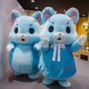 Sky Blue Hamster mascotte...