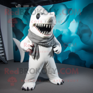 Hvid Megalodon maskot...