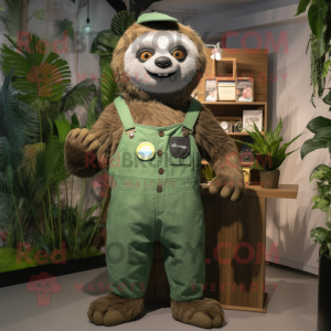 Green Sloth maskot kostume...