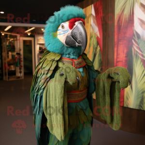 Forest Green Macaw maskot...