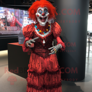 Red Evil Clown maskot...