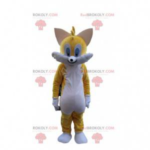 Mascotte gatto giallo, costume gatto colorato, gatto gigante -