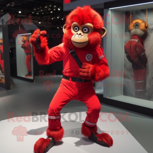 Red Monkey maskot kostym...