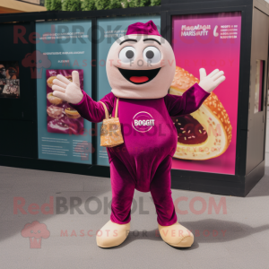 Magenta-Bagels Maskottchen...
