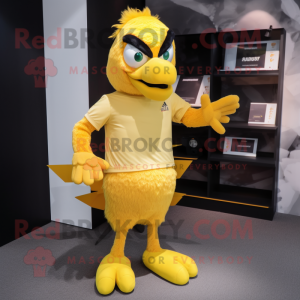 Yellow Eagle maskot kostume...