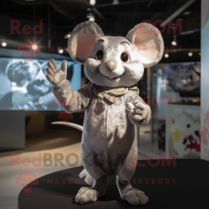 Silver Mouse maskot kostym...