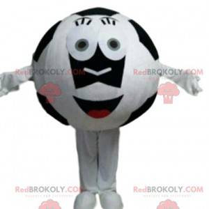 Mascota de balón de fútbol blanco y negro, balón de fútbol