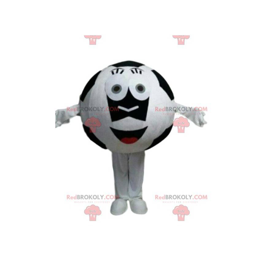 Mascotte de ballon de foot noir et blanc, ballon de foot géant Mascotte de ballon de foot noir et blanc, ballon de foot géant