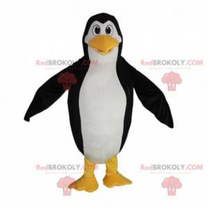 Mascote de pinguim gigante, fantasia de pinguim preto e branco