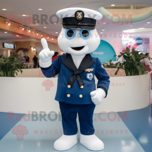 Navy Pho mascot costume character dressed with a Suit Pants and Gloves