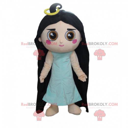 Mascot girl with long hair, woman costume - Redbrokoly.com