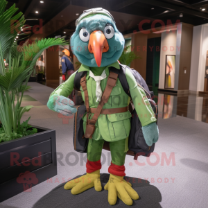 Skovgrøn Macaw maskot...