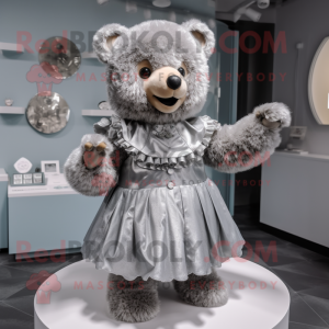 Silver Teddy Bear maskot...
