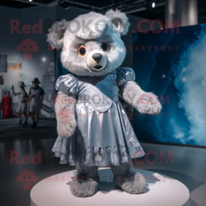 Silver Teddy Bear mascotte...