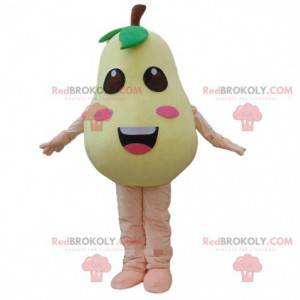 Mascot pera gialla, costume di frutta, frutta gialla -