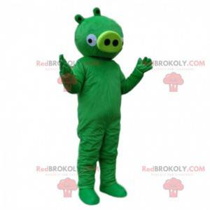 Angry bird video green pig mascot. Angry bird costume -