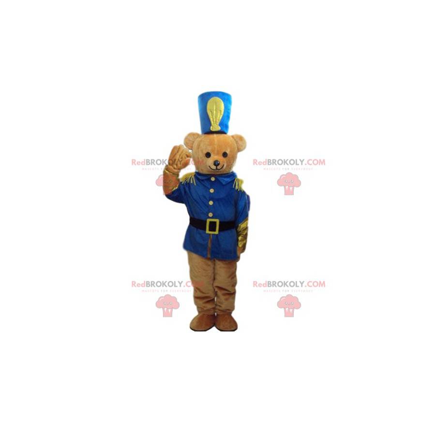 Teddy bear mascot, military costume, military bear -