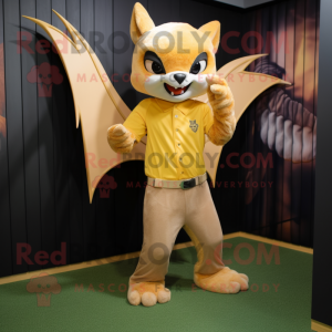Gold Bat maskot kostume...