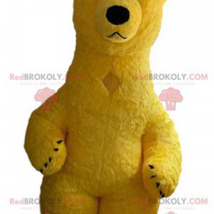 Oppblåsbar gul bjørnemaskot, gigantisk bamskostyme -