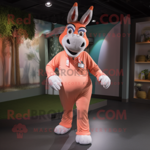 Peach Donkey maskot kostume...