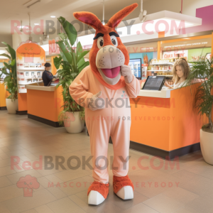 Peach Donkey maskot kostym...