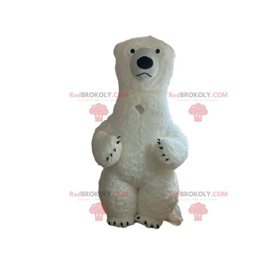 Mascotte d'ours blanc gonflable, costume ours polaire géant -