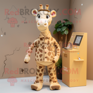 Postava maskota Tan Giraffe...