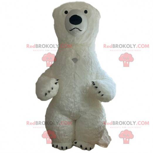 Mascote inflável de urso polar, fantasia de urso polar gigante