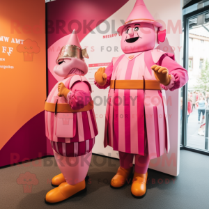 Roze mascotte kostuum van...