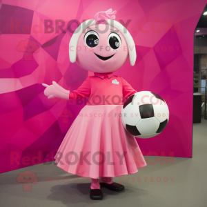 Pink Soccer Ball mascotte...