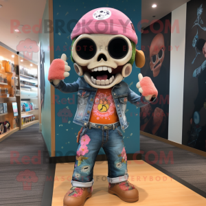 Peach Skull maskot kostume...