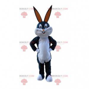 Bugs Bunny maskot, grå og hvid kanin fra Looney Tunes -