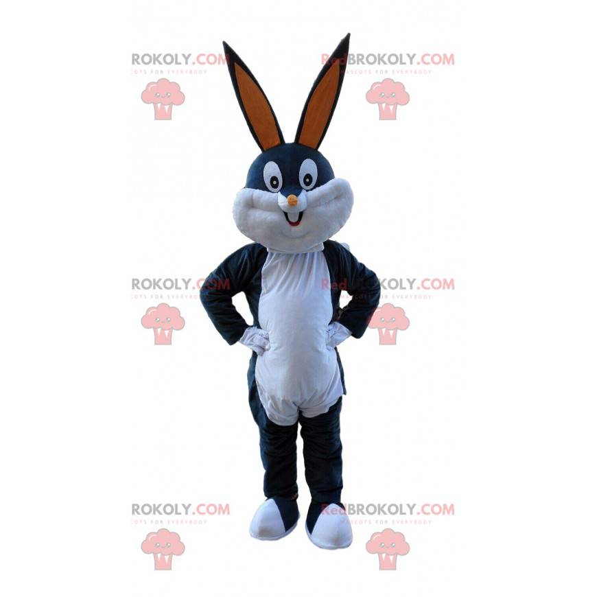 Mascotte Bugs Bunny, coniglio grigio e bianco di Looney Tunes -