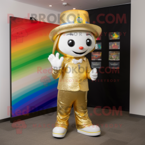 Gold Rainbow maskot kostym...