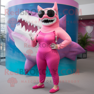 Pink Megalodon maskot...