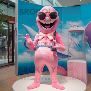 Pink Megalodon maskot...