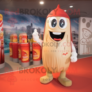 Beige fles ketchup mascotte...