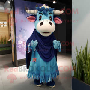 Blue Jersey Cow maskot...