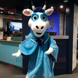 Blue Jersey Cow mascotte...