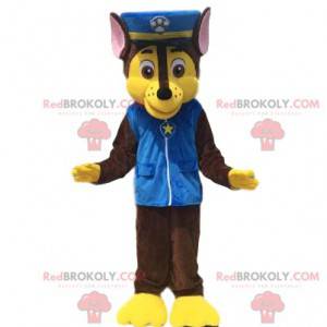 Mascotte del cane, costume del cane vestito da poliziotto -