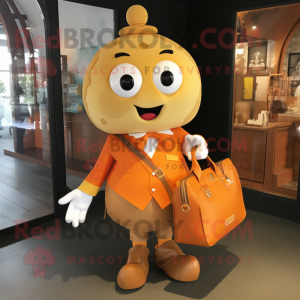 Guld Orange maskot kostume...